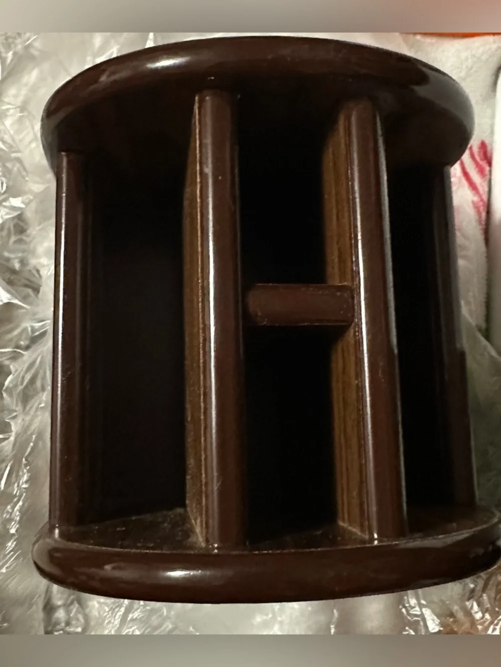Classic Wooden Desk Caddy in Rich Walnut
